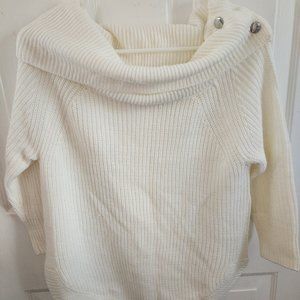 NWOT Cream Off Shoulder Sweater